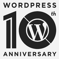 Logotipo del décimo aniversario de WordPress