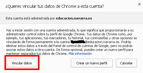 Vincular datos de Chrome