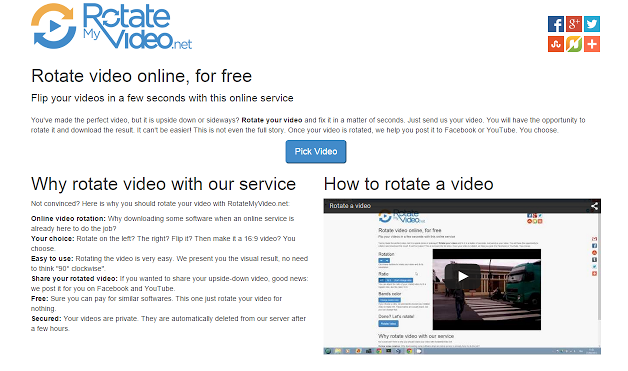 RotateMyVideo, aplicación web para girar vídeos