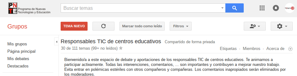 Foro responsables y coordinadores TIC