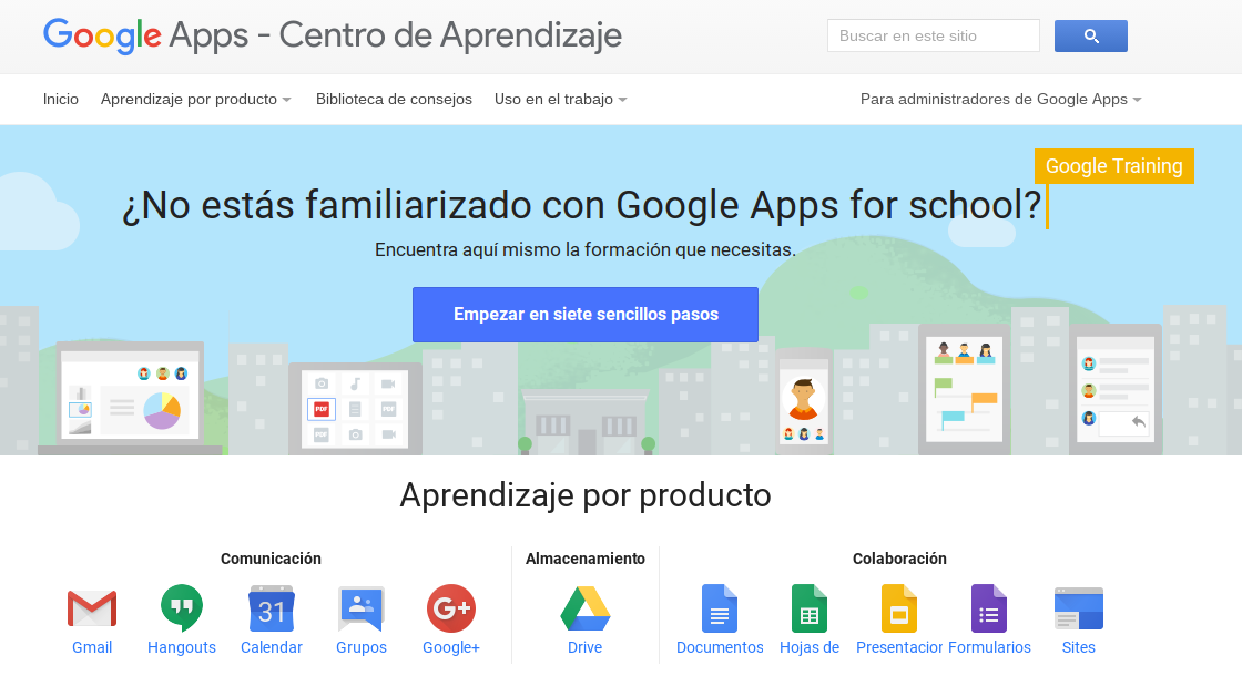 Centro de Aprendizaje de Google Apps