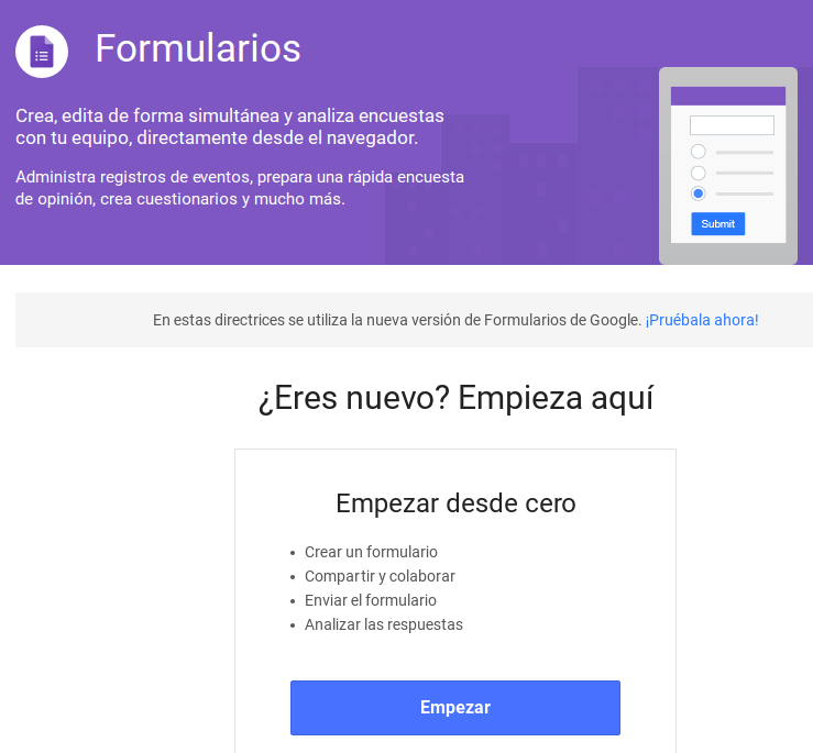 Aprender a utilizar los Formularios de Google