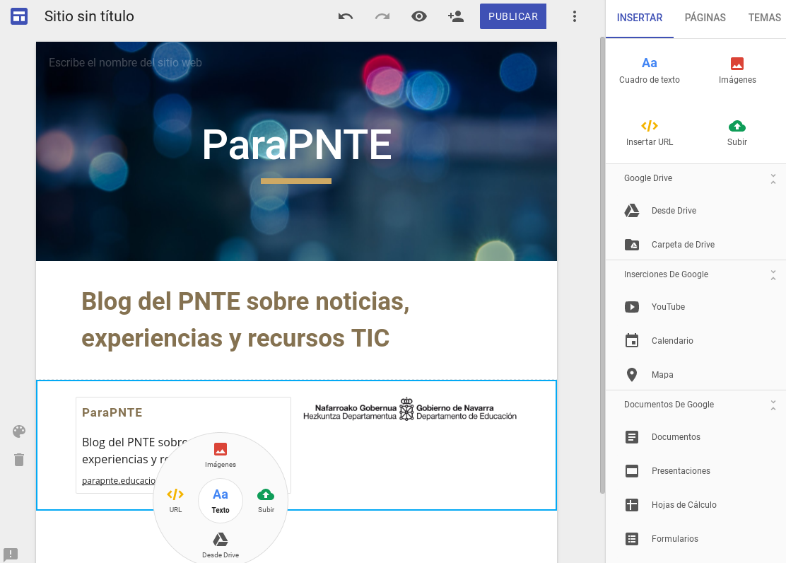 ParaPNTE ha probado el nuevo Google Sites