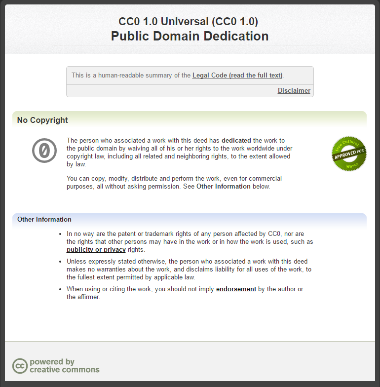 Licencia creative commons uso universal