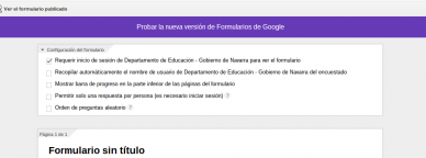 Activación de la nueva versión de los Formularios de Google