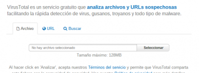 VirusTotal, escáner online de virus y malware en general