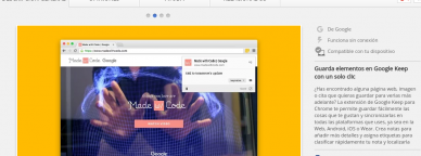 Extensión de Google Keep para Google Chrome