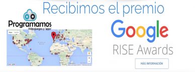 Los premios Google Rise Awards 2016 reconocen el trabajo de Programamos. Imagen del blog de Programamos