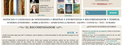 El recomendador de libros de El Templo de las Mil Puertas